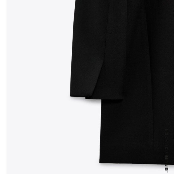 Zara Jackets & Coats Zara Black Inverted Lapel Long Fully Lined
